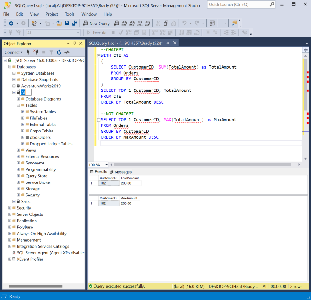 Using ChatGPT with SQL Server | SQL Freelancer Blog